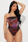 Caught In The Moment Mesh Bodysuit - Multi Color